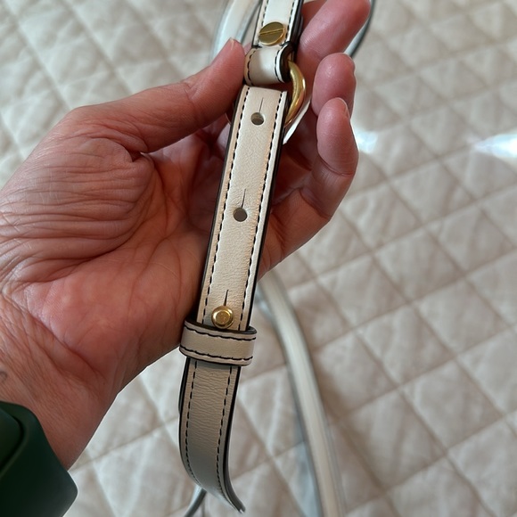 Tory Burch Crossbody James Leather Phone Bag -- Ivory with Gold Hardware - Picture 10 of 12